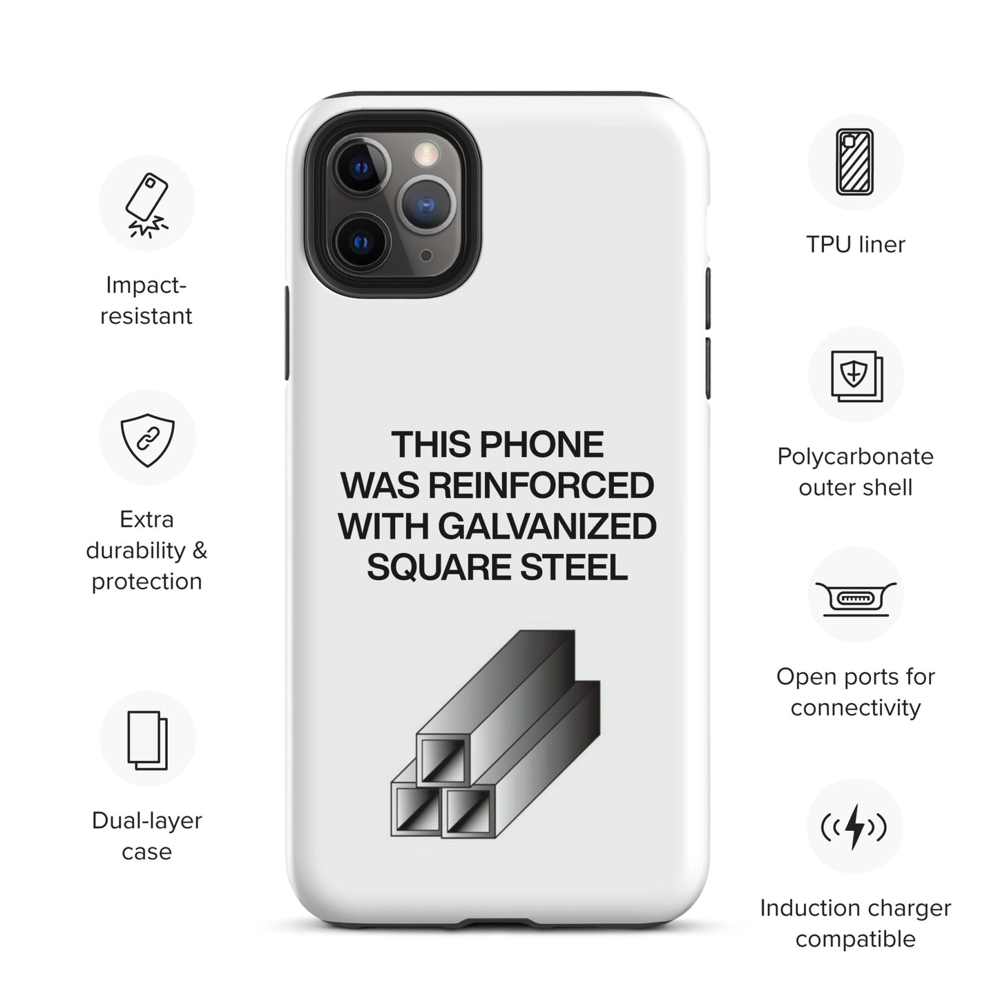 Galvanized Square Steel Iphone Case