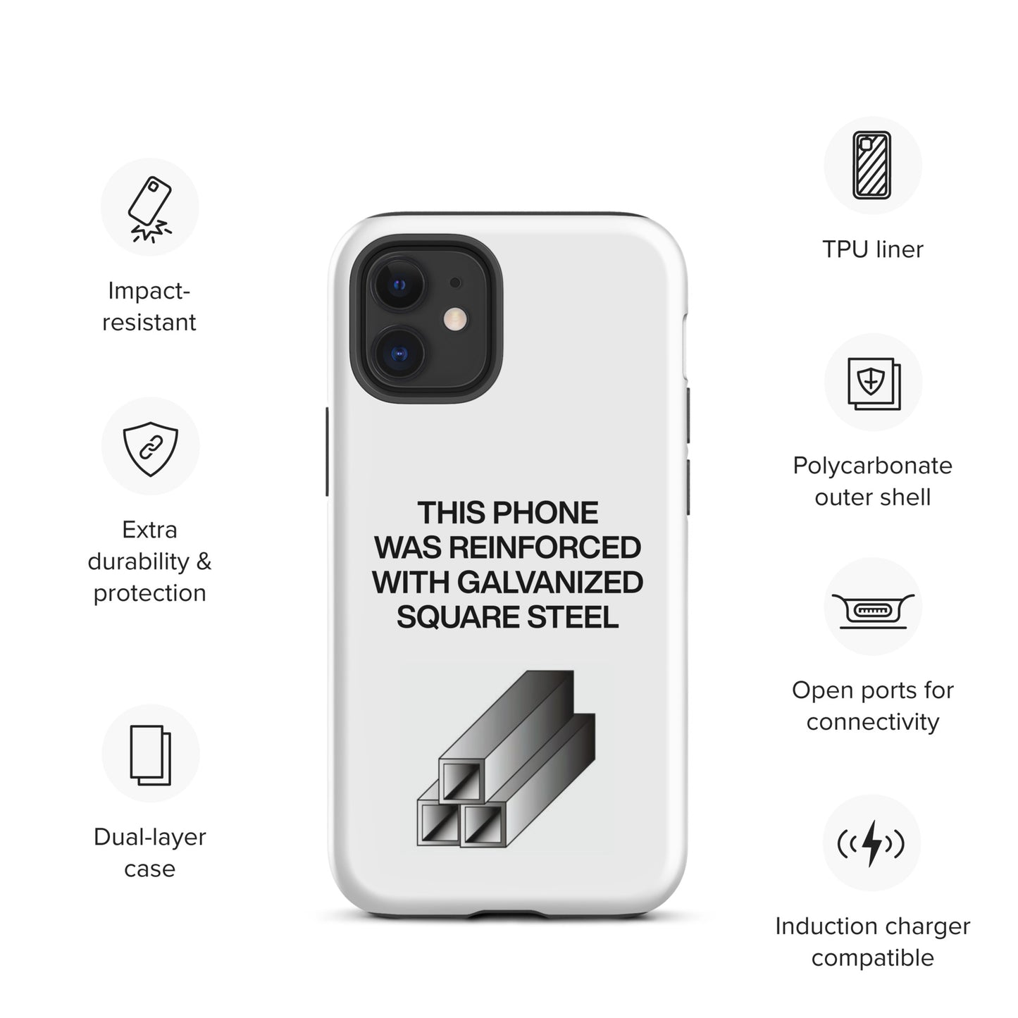 Galvanized Square Steel Iphone Case