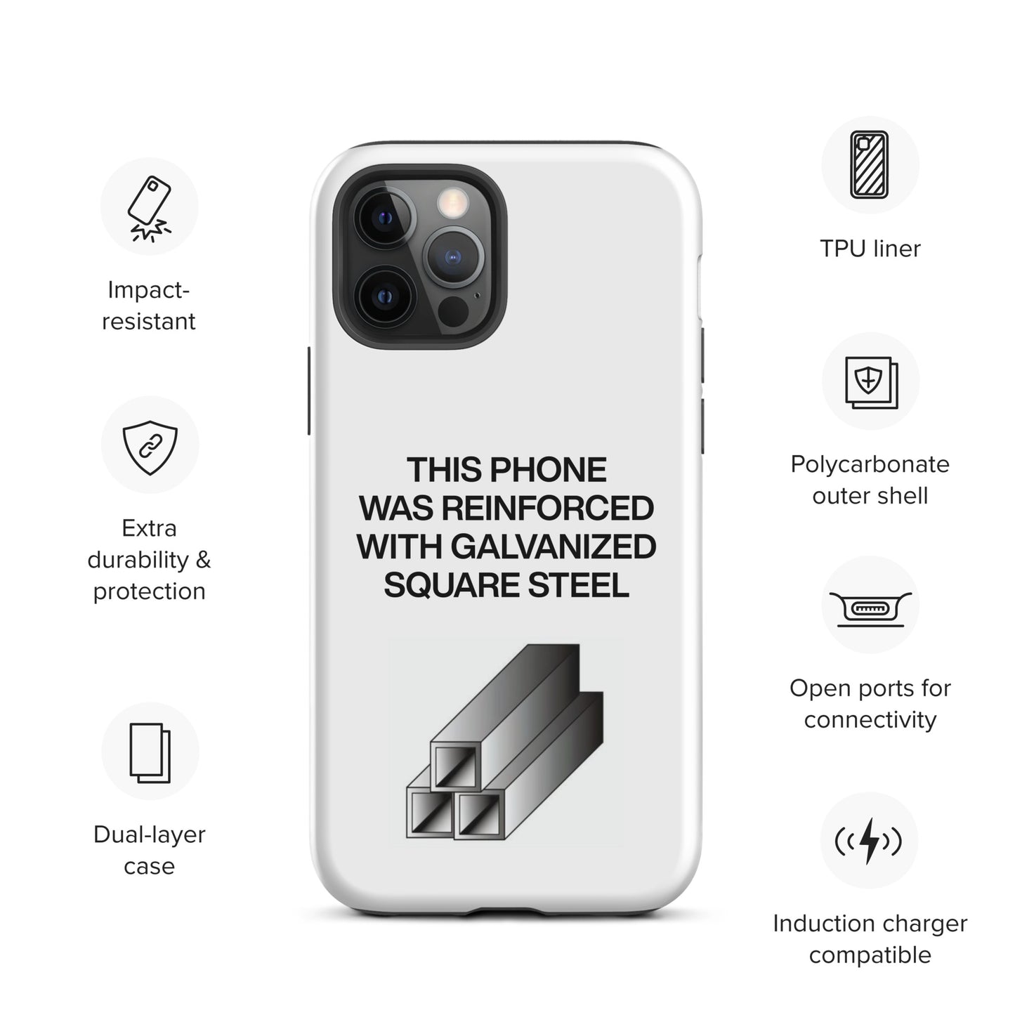 Galvanized Square Steel Iphone Case