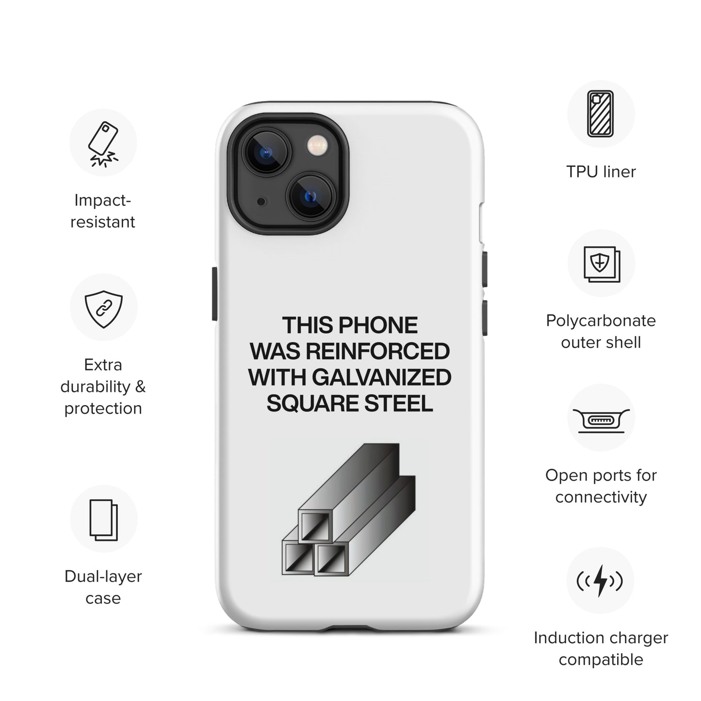 Galvanized Square Steel Iphone Case