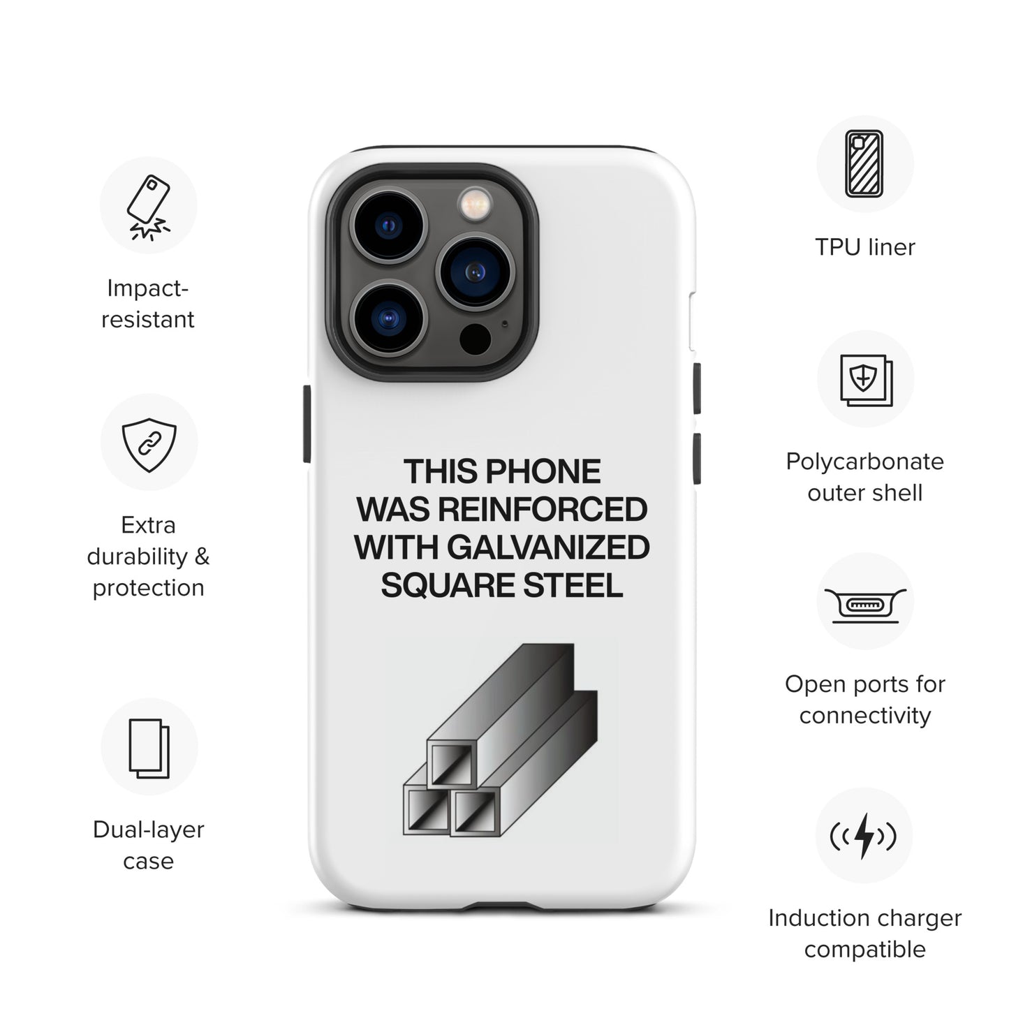 Galvanized Square Steel Iphone Case