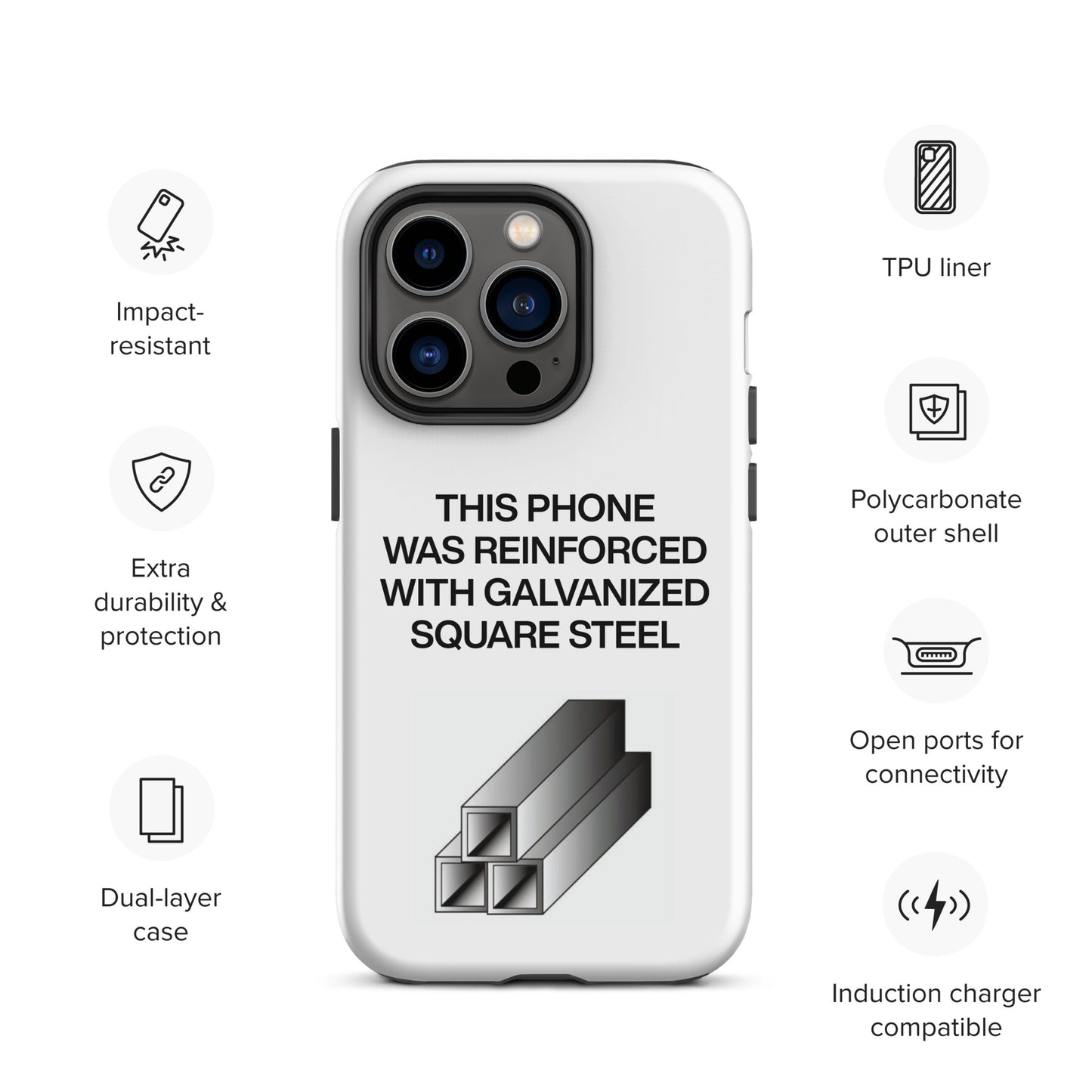 Galvanized Square Steel Iphone Case