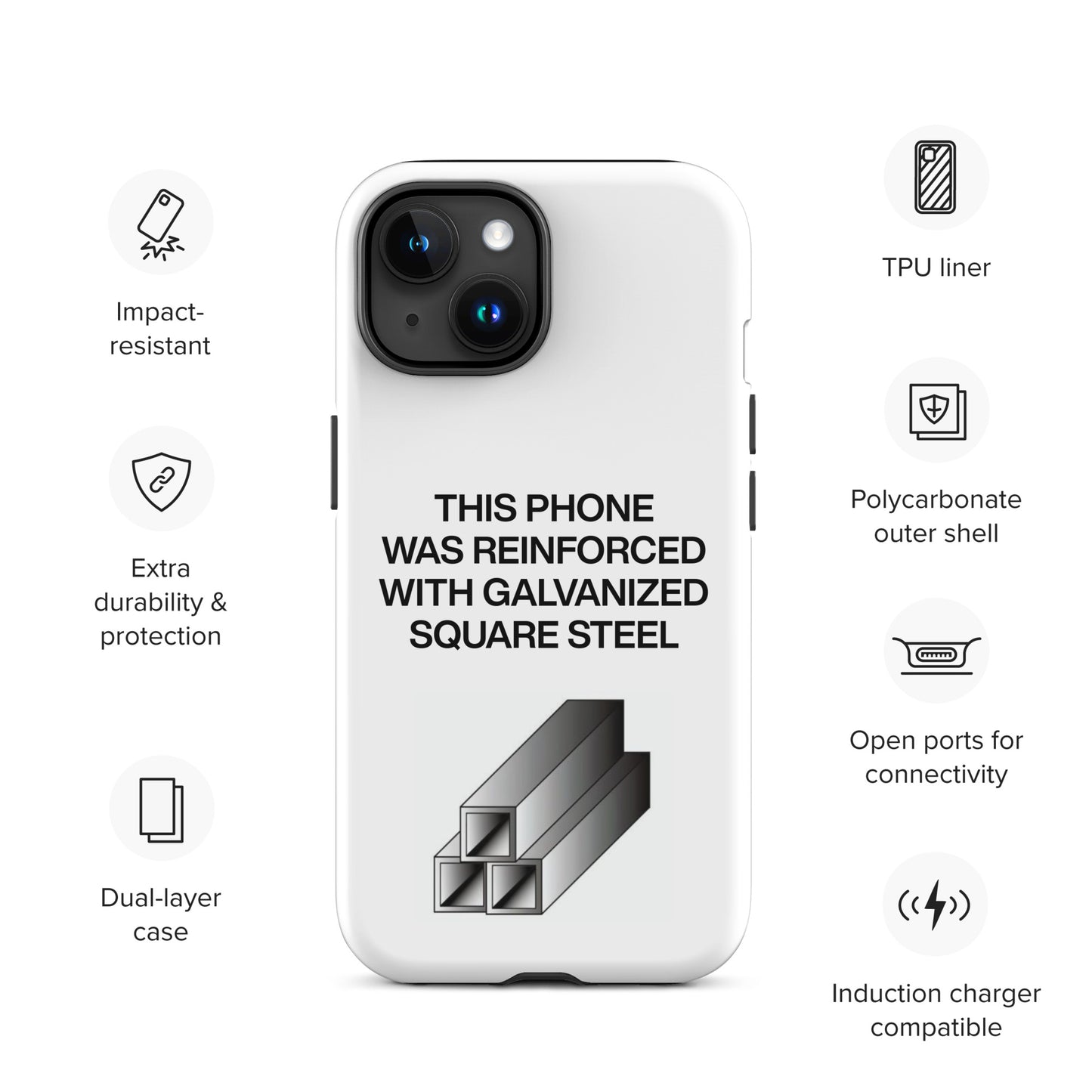 Galvanized Square Steel Iphone Case