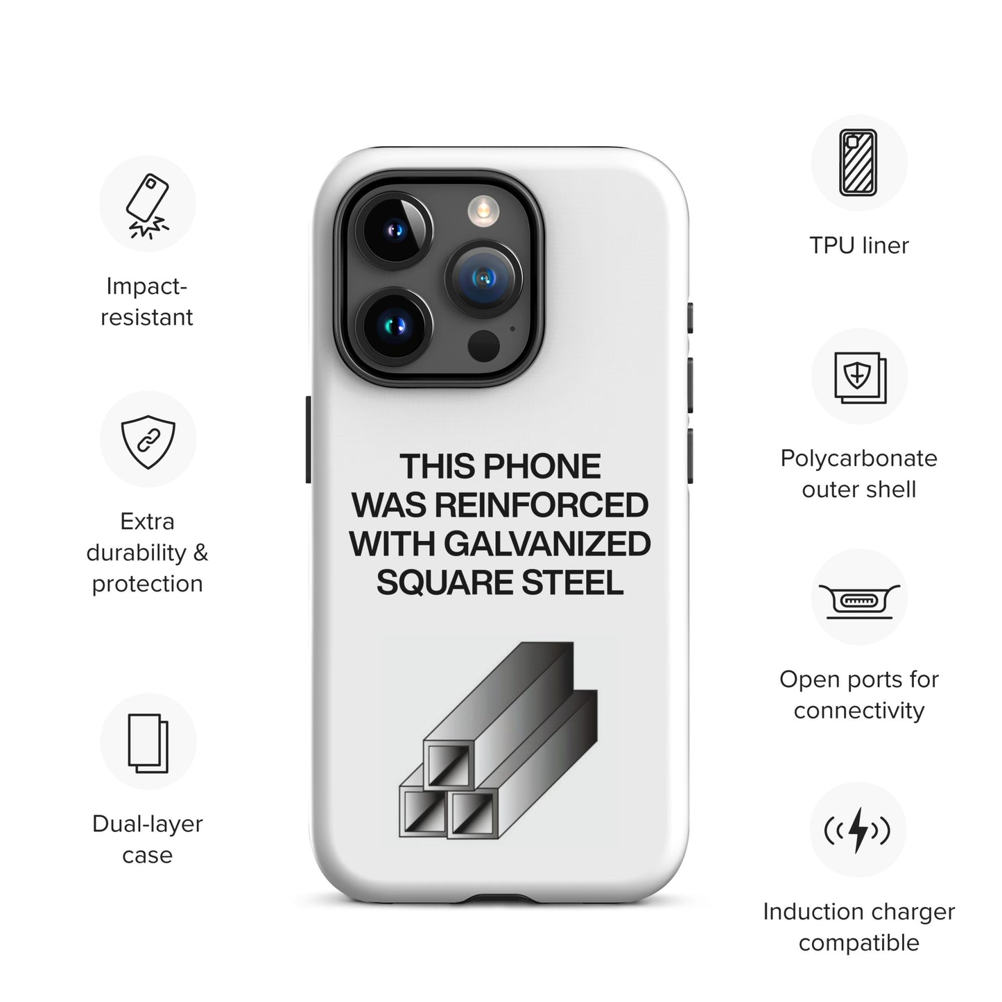 Galvanized Square Steel Iphone Case